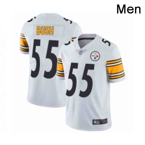 Mens Pittsburgh Steelers 55 Devin Bush White Vapor Untouchable Limited Player Football Jersey